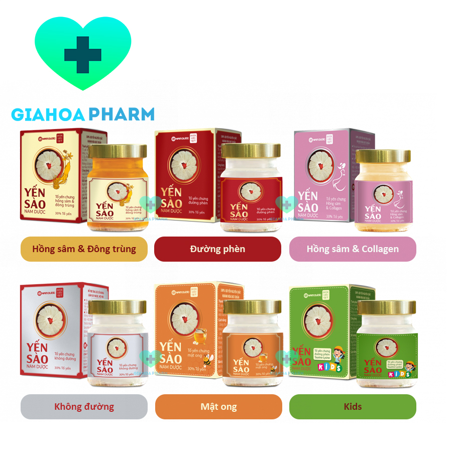 Yến sào Nam Dược (Tổ yến chưng mật ong, đường phèn, hồng sâm, đông trùng, taurine, lysine, không đường) tăng đề kháng