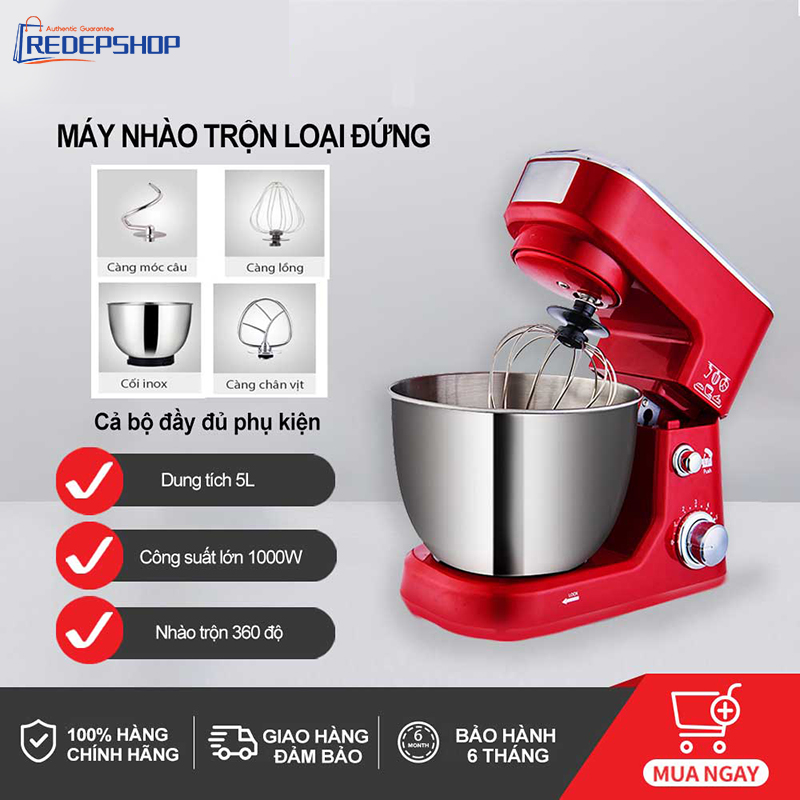 [HCM]Máy trộn dạng đứng máy trộn bột máy đánh trứng máy trộn đa năng Máy trộn trứng và sữa bằng tay máy đầu bếp 5 lít