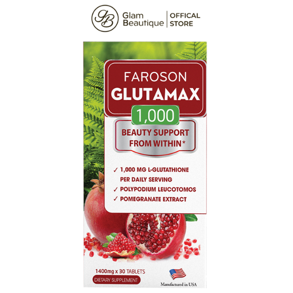 Thực phẩm bảo vệ sức khỏe Faroson Glutamax 1000 Hộp 30 Viên Glam Beautique