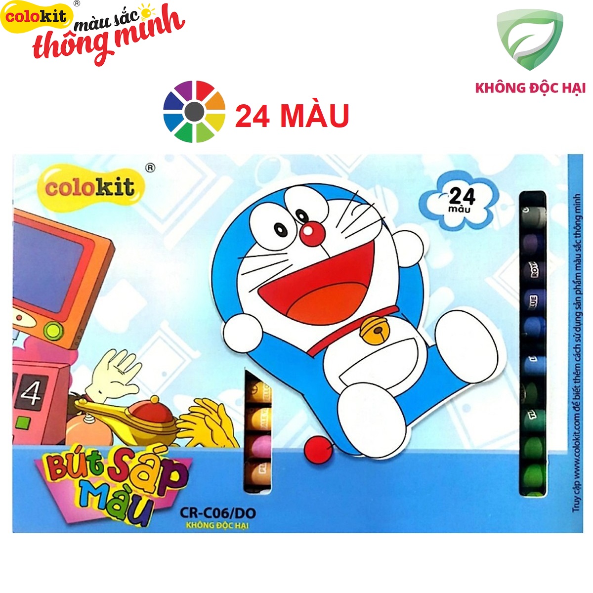 Hộp Sáp Màu Thiên Long Doraemon Colokit CR-C04/DO CR-C05/DO CR-C06/DO