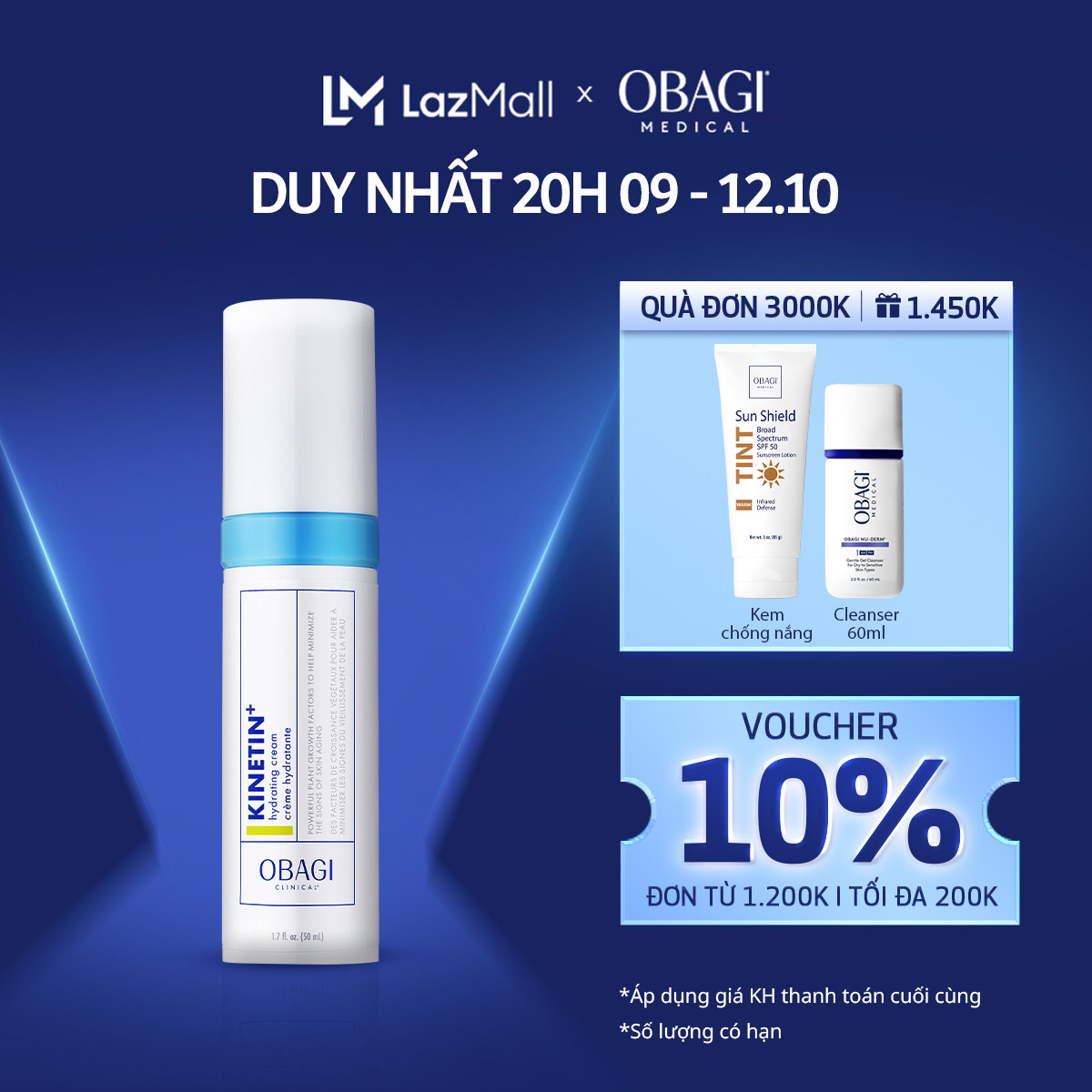 Kem Dưỡng Phục Hồi Làm Dịu Da Obagi Clinical Kinetin+ Hydrating 50ml