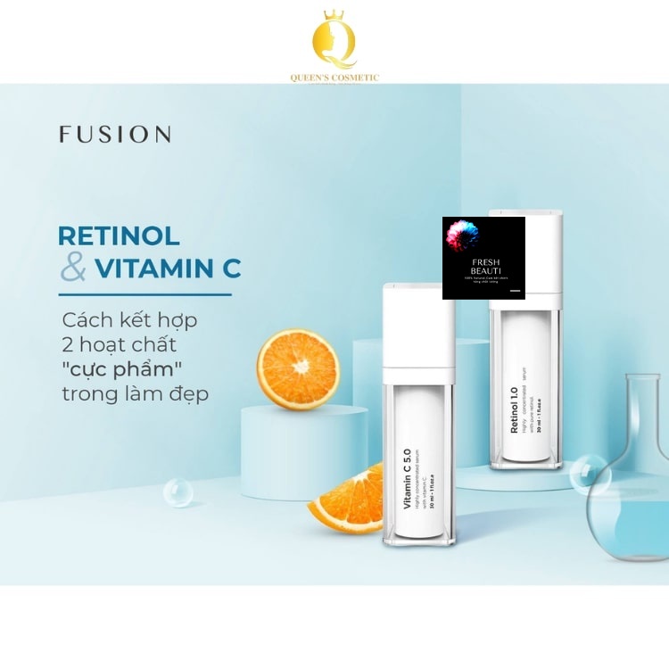 [CHÍNH HÃNG+FREESHIP+QUÀ TẶNG]Serum kem dưỡng Vitamin C 5.0 30ml FUSION FRESHBEAUTISHOP- Làm Sáng, Chống Lão Hóa, Tăng Sinh Collagen, Giảm Nám Sạm