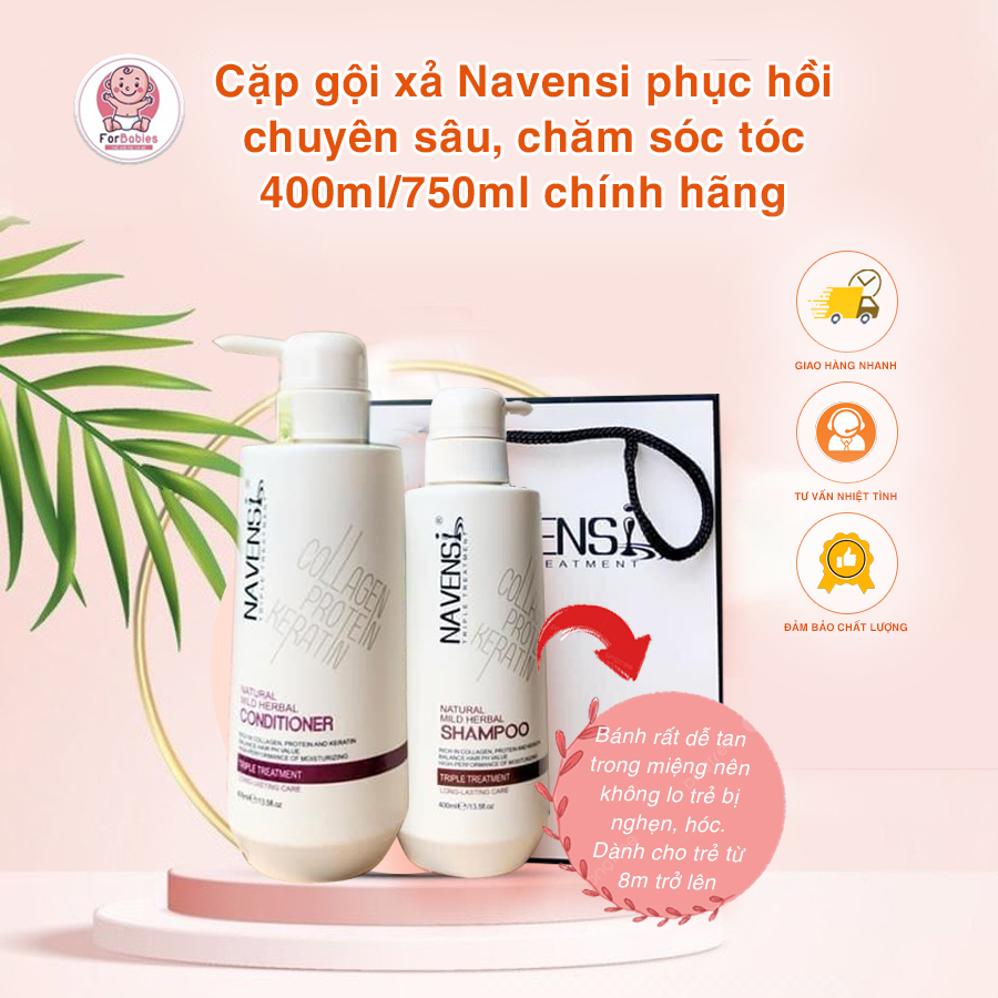 Cặp dầu gội xả phục hồi chuyên sâu navensi 400ml/750ml
