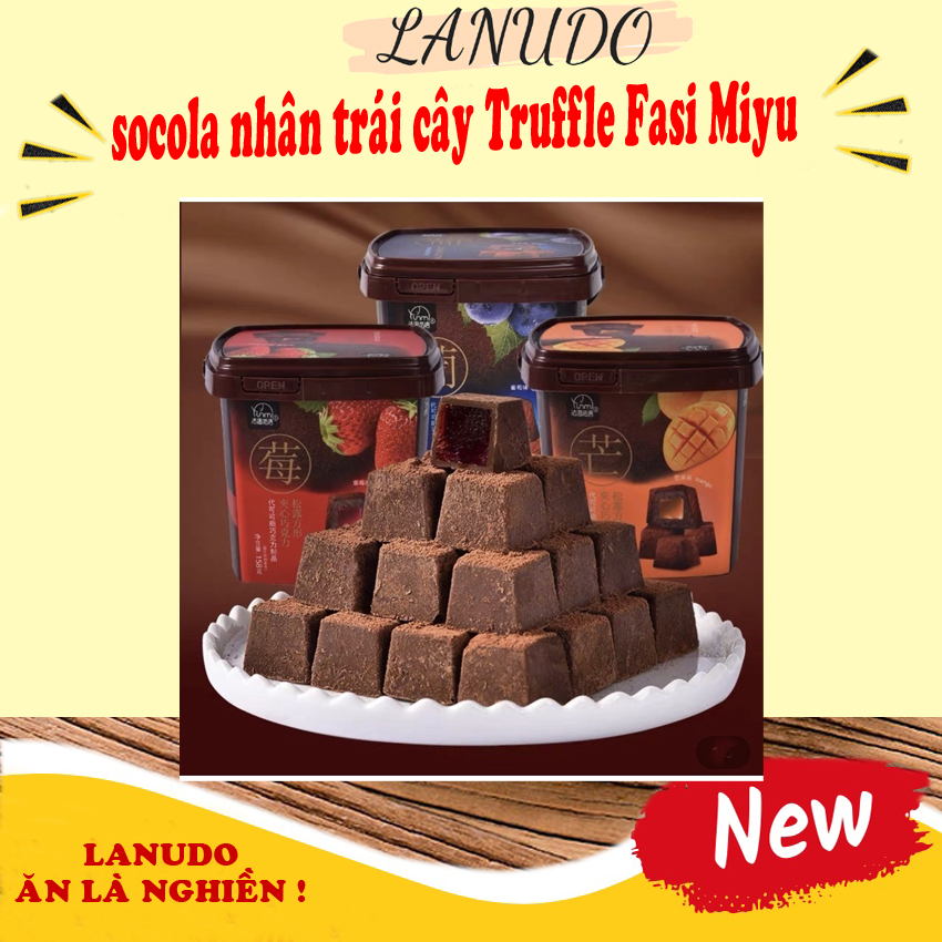 Xô socola đen nhân trái cây Truffle Fasi Miyu 158g