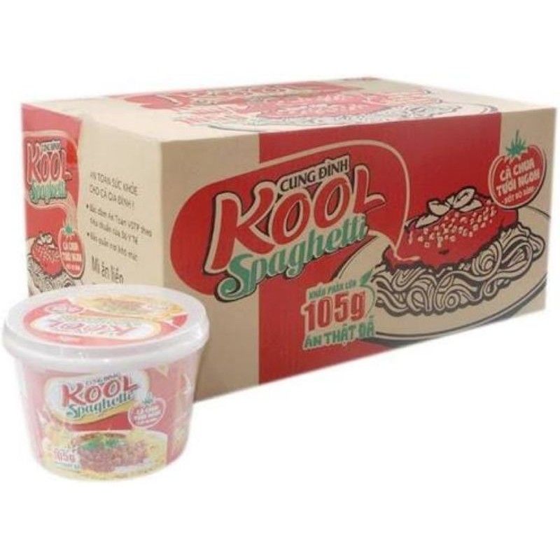 [HCM]Thùng Mì Cung Đình Kool Sốt Spaghetti Hương Vị Thịt Bò Bằm (105GR)( cam kết hàng đúng cty CĐ, không sẽ hoàn 200% giá trị sp)