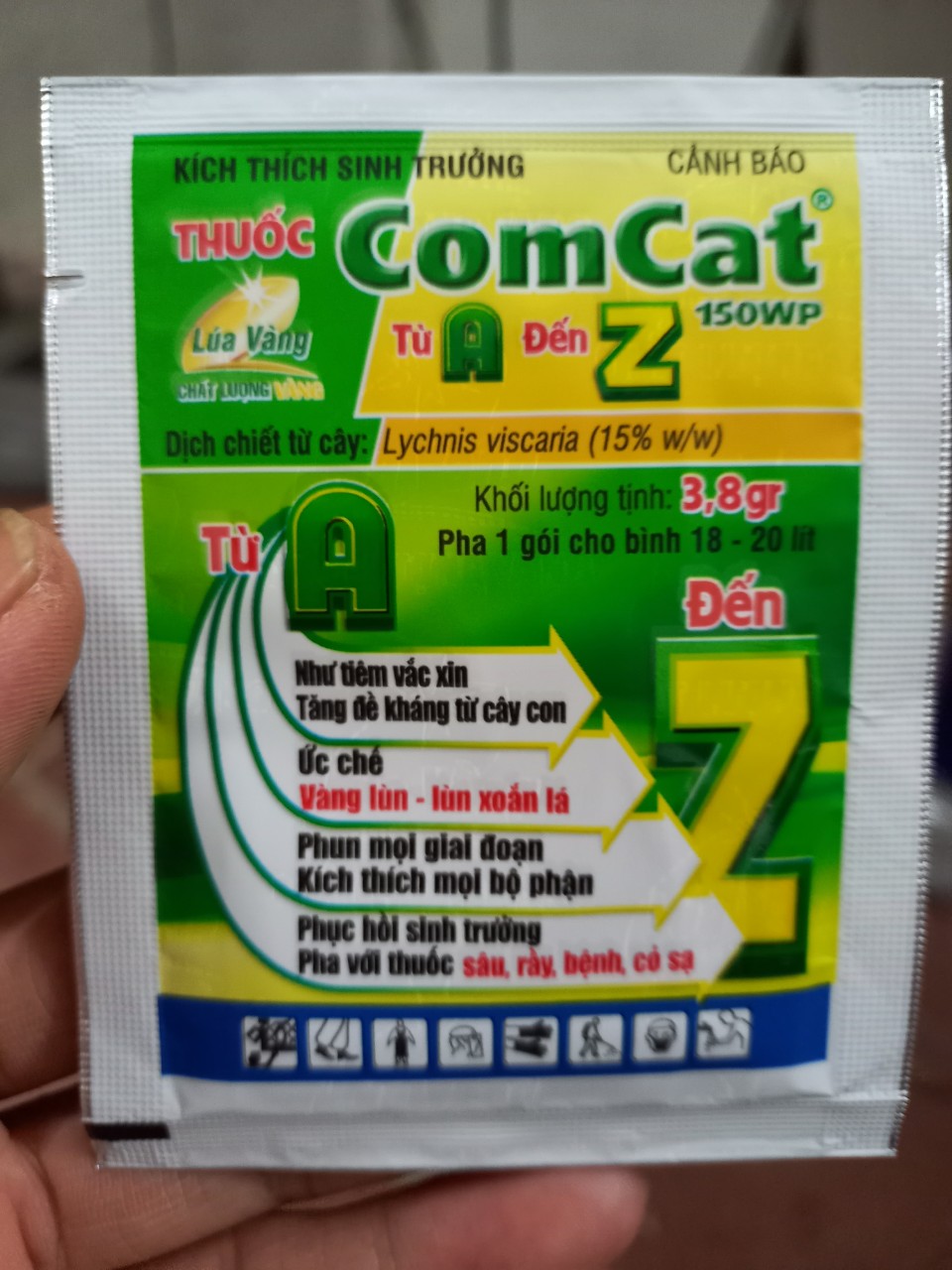 Combo 10 gói Chế phẩm ComCat 150wp . Kích thích sinh trưởng, giải độc, kích rễ. Tăng sức đề kháng cây con