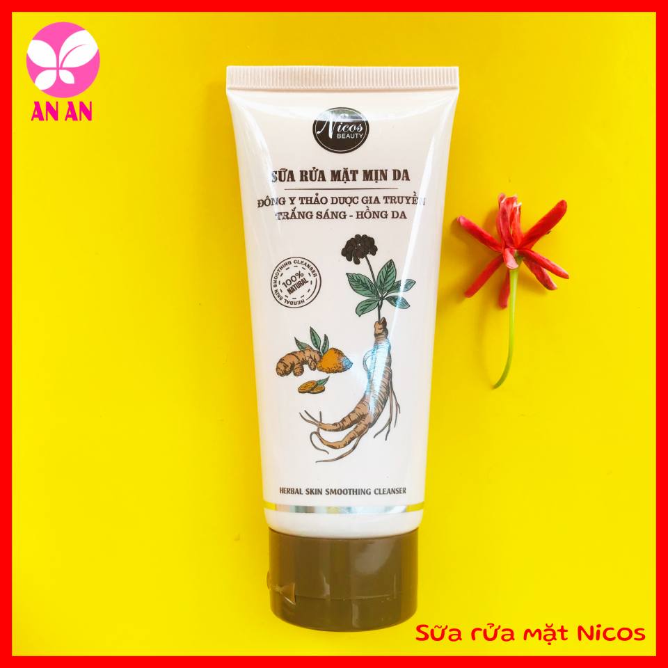 Sữa rửa mặt trắng da đông y gia truyền Nicos Thanh nhi Sạch mụn mịn da 80gr - Sữa rửa mặt Đông Y Gia truyền Nicos - Hàng chính hãng