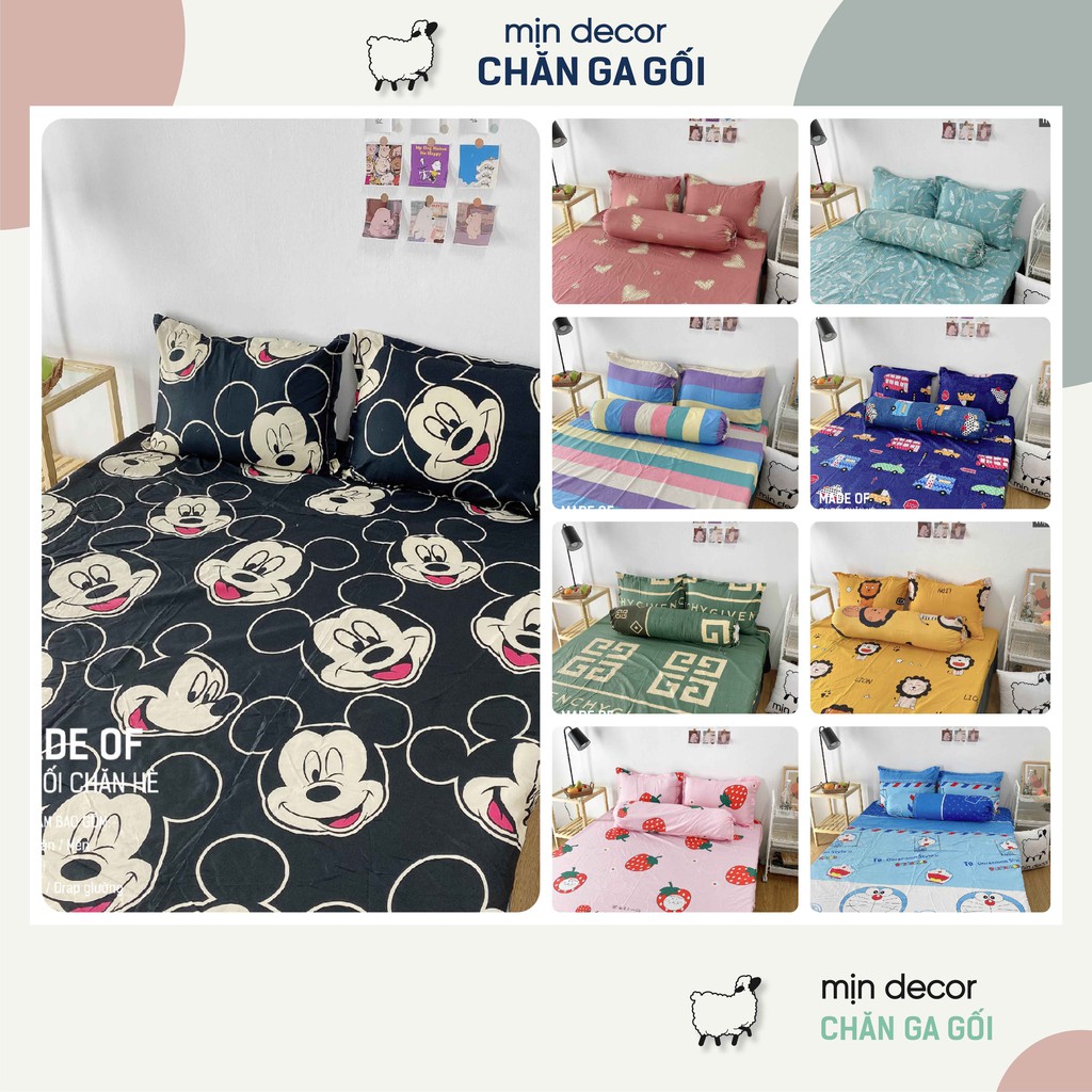 Bộ Ga Gối Mịn Decor Cotton 3D Bền Đẹp Kiểu Dáng Trái Cây Dễ Thương Mềm Mịn Mượt Mẫu Mã Đa dạng Miễn Phí May Đo Mẫu 2
