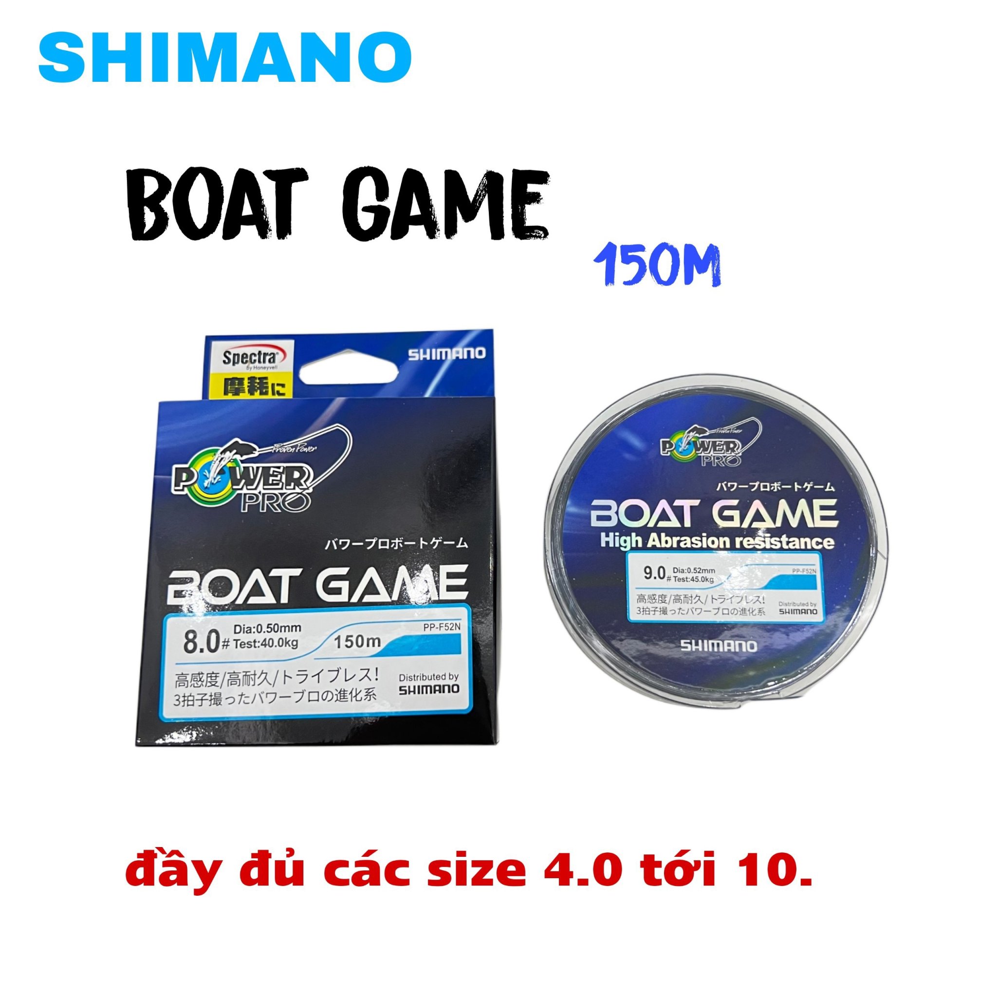 Cước câu shimano boat game 150m màu đen , tải cá khoẻ , dai , mềm