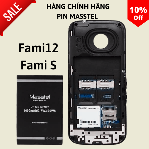 PIN masstel Fami 12 Fami S - pin zin mới 1000mAh và 1400mah