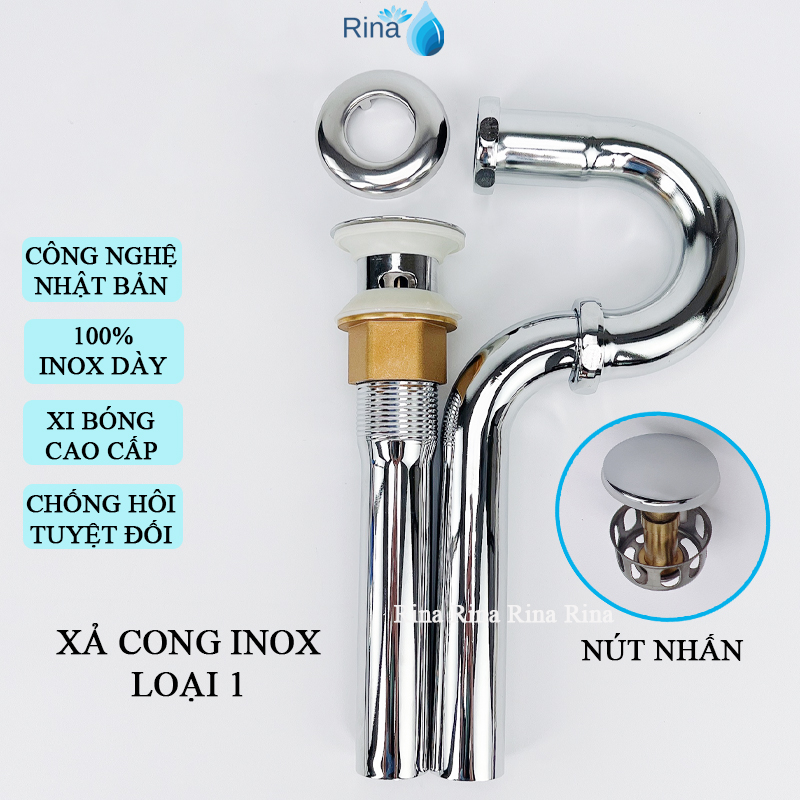Cao cấp-chất lượng cao, xả lavabo xả cong inox cao cấp, xả lavabo inox lò xo, xả inox chữ p xả thẳng inox ống ruột gà inox chống hôi