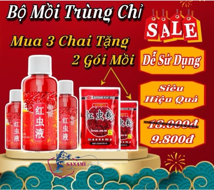  Mồi Câu Cá Chép Trôi Trắm Diếc Bột Trùn Đỏ - Giun Đất Để Trộn Mồi Câu Cá Diếc Chép Rô MO21 - Sanami Fishing 