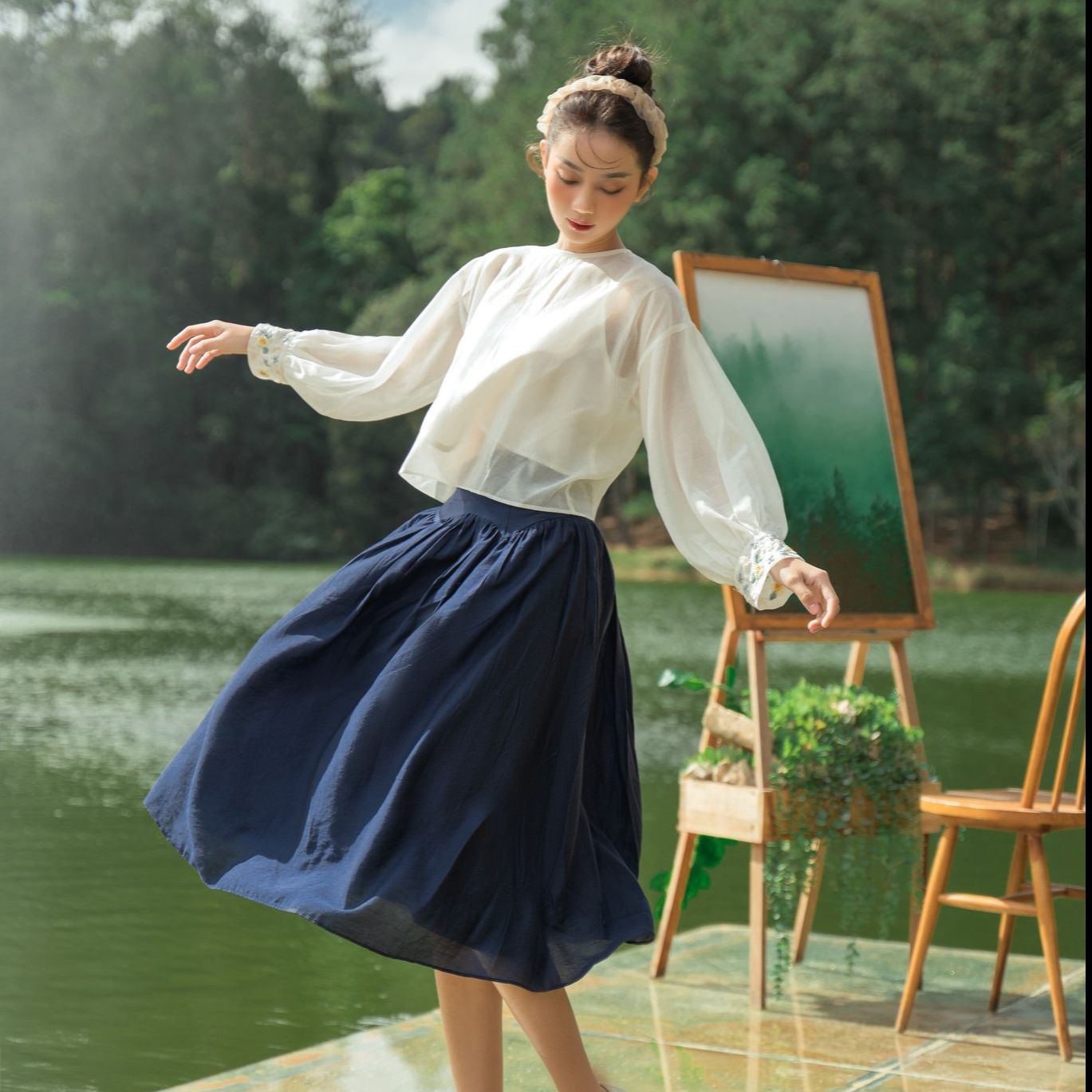 Olv - áo milly embro top