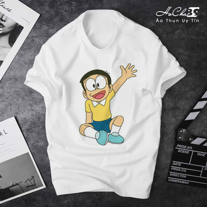 Áo thun NOBITA Truyện DOREMON - May dây cổ hàng cao cấp HC006