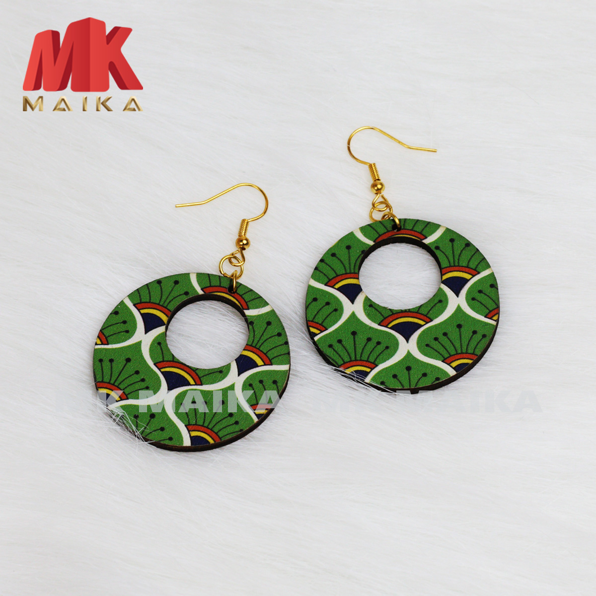Khuyên tai gỗ vintage MK MAIKA mẫu tròn MKKT051, khuyên tai gỗ thời trang độc đáo, phù hợp đi biển, dạo phố, du lịch
