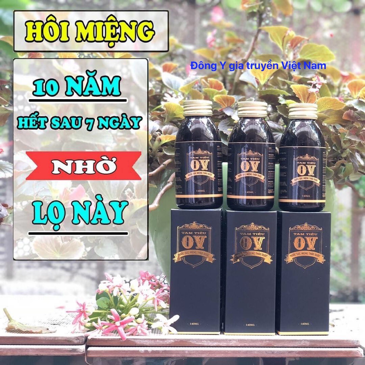 Combo 3 lọ - Nước xúc miệng thảo dược Tam Tiêu OV 140ml - Hết hôi miệng tự tin giao tiếp