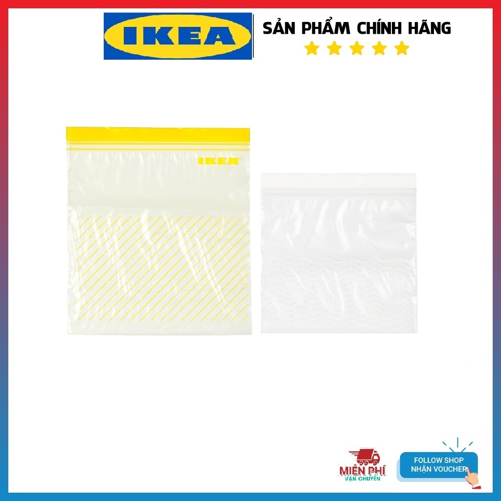Hộp 50 túi zip lock ikea 2.5l và 1..2l ik08