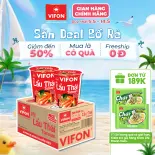 [VOUCHER 15%] Thùng 24 ly Mì Ly Lẩu Thái Tomyum/KimChi/ Lẩu Thái Tôm/ Bò/ Gà/Vị Chay VIFON 60g / Ly