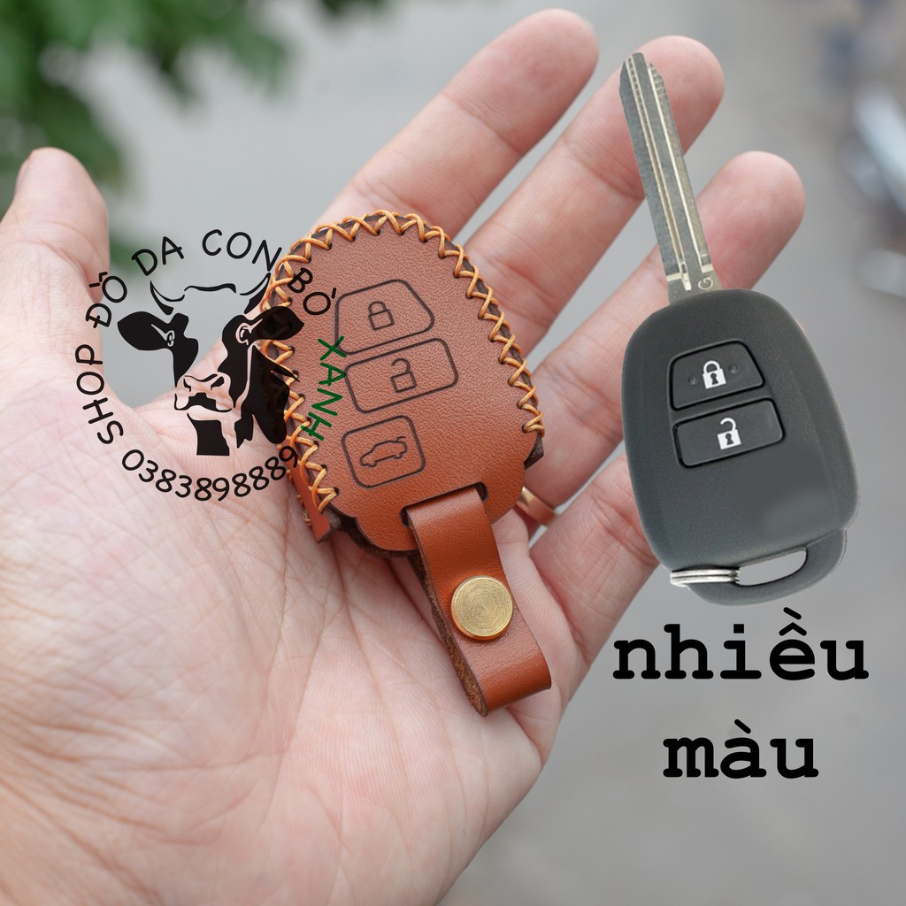 Bao Da Chìa Khoá Toyota Vios Handmade Da Thật 003