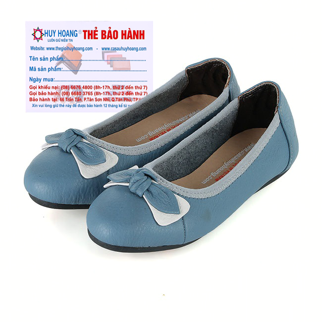 Giày trẻ em nữ da bò màu xanh th7862