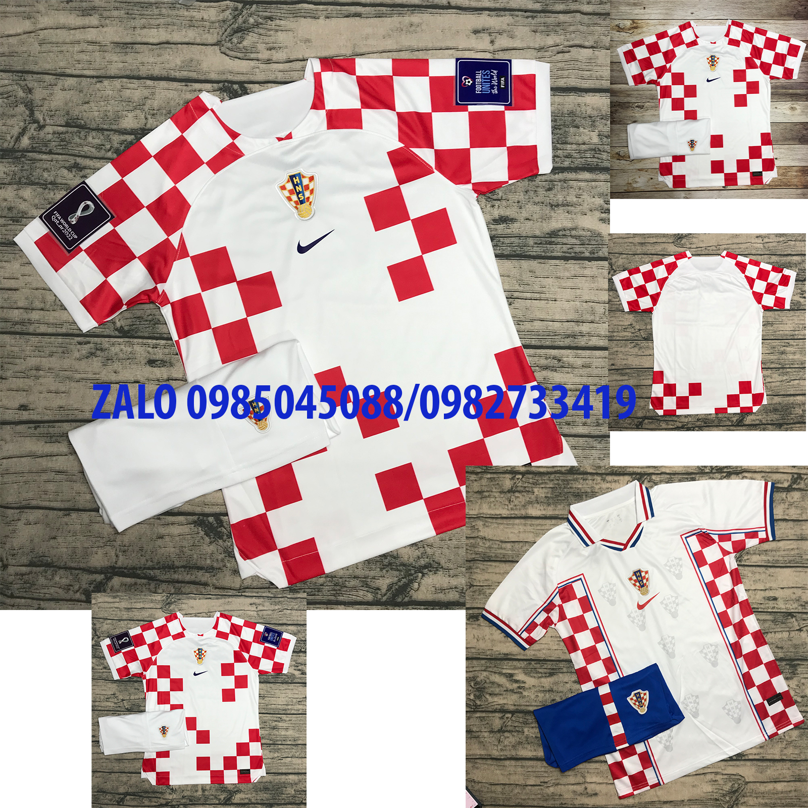 Áo Bóng Đá/QUẦN ÁO BÓNG ĐÁ ĐỘI TUYỂN CROATIA -Chuẩn Mẫu Thi Đấu - Vải Polyeste GAI THÁI Siêu Thoáng-Siêu Bền