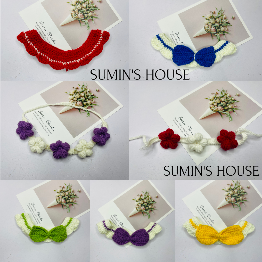 Yếm cho chó mèo bằng len xinh xắn siêu dễ thương - Sumin's house