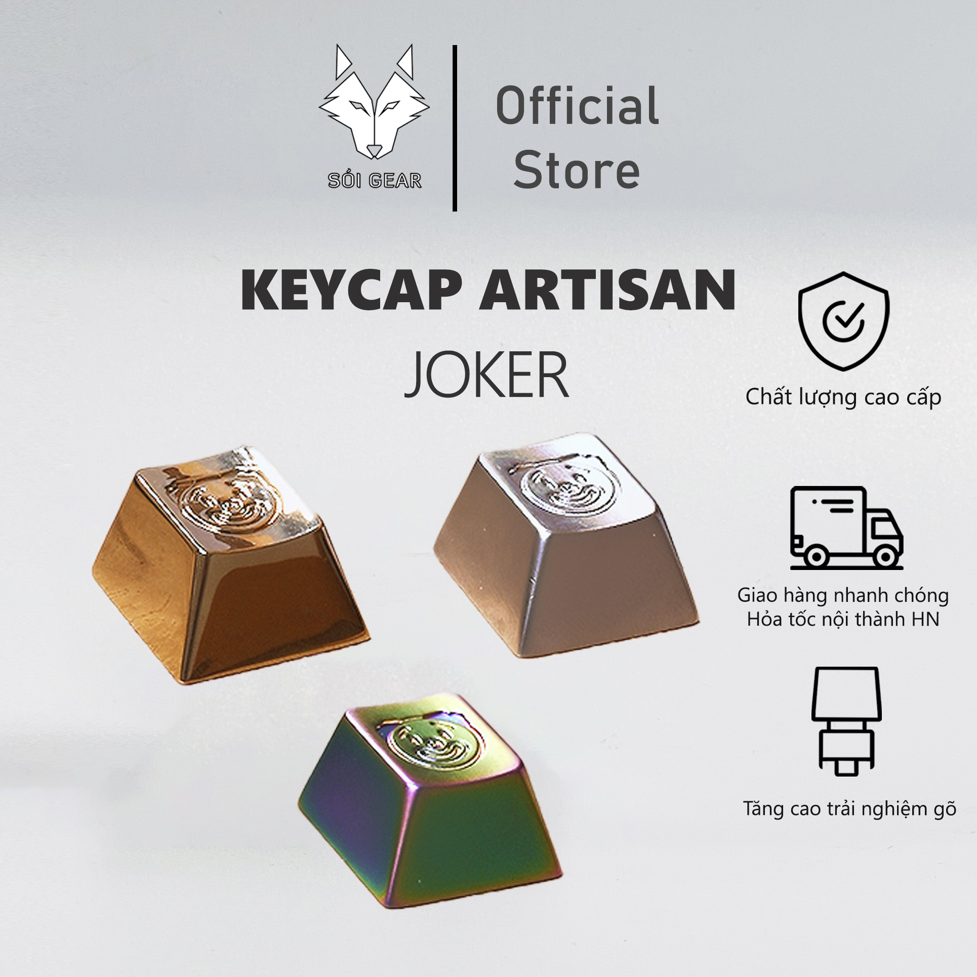 Keycap Artisan Joker | Keycap Custom Bàn Phím Cơ Chất Liệu Kim Loại Cao Cấp | Kelowna