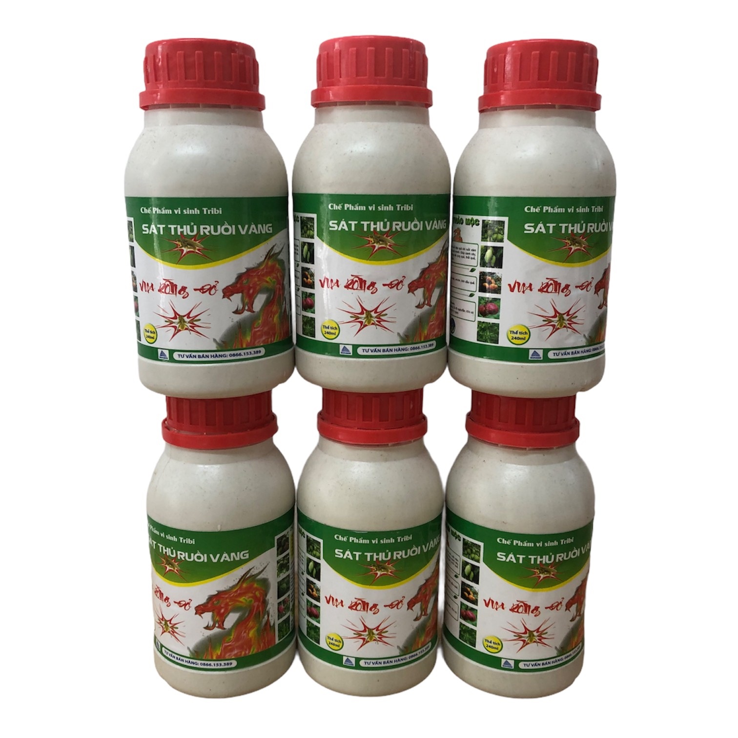 Diệt ruồi vàng hại quả - COMBO 06 CHAI 240ML - Thuốc diệt và xua đuổi ruồi vàng hại quả, tiêu ấu trùng ruồi trên hoa, cây ăn quả
