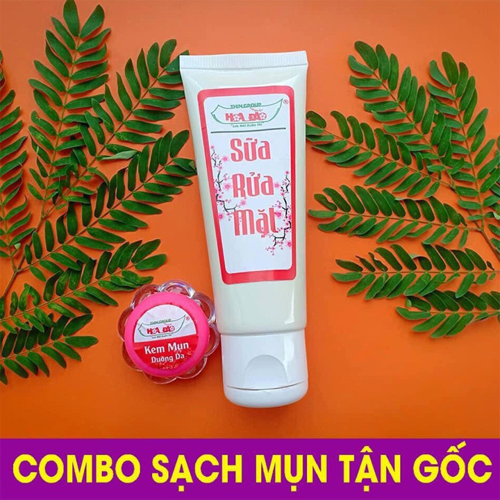 Combo giảm mụn thâm và dưỡng da Hoa Đào (Kem mụn Hoa Đào, Sữa Rửa Mặt Hoa Đào)