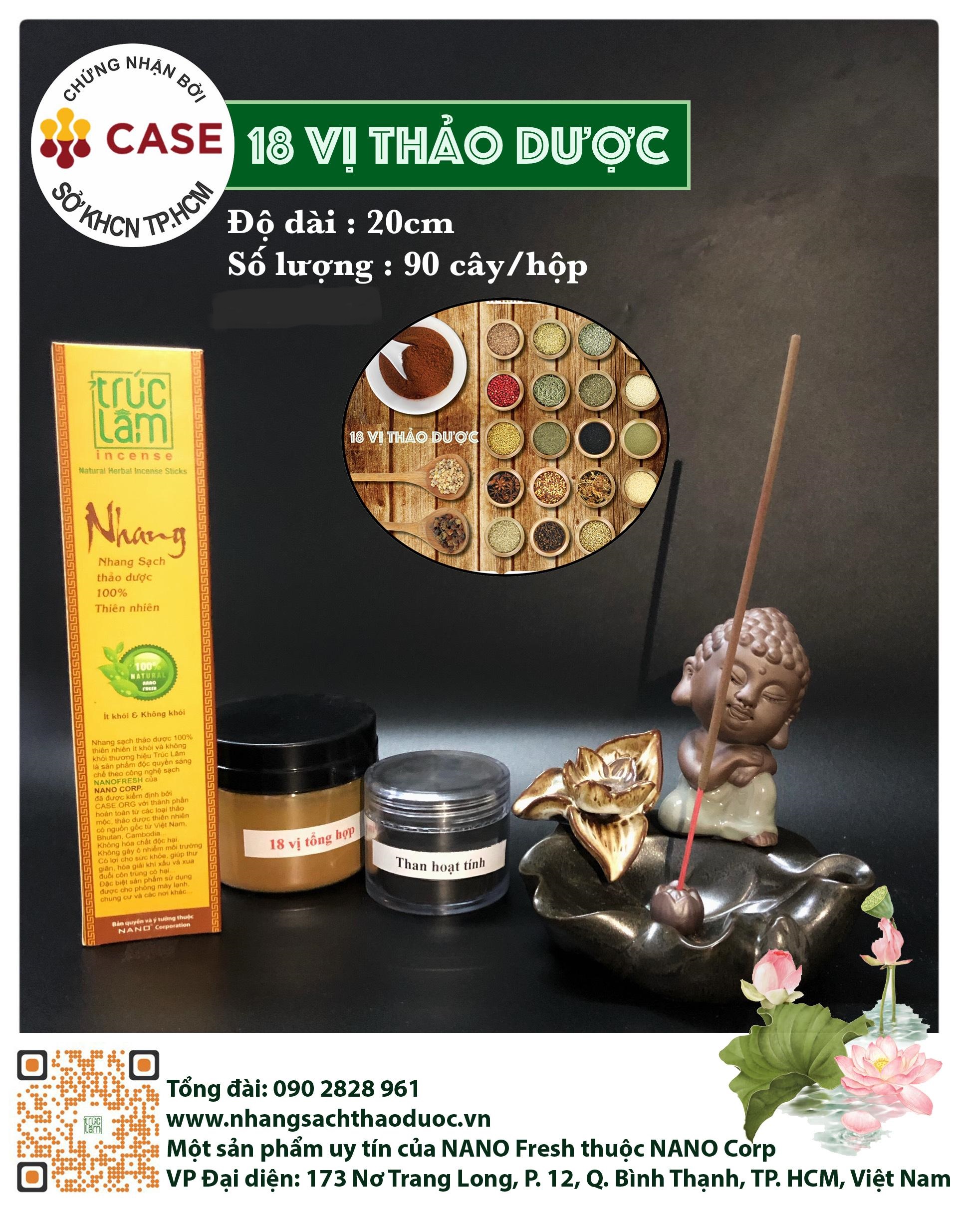 Nhang sạch thảo dược trúc lâm 20 cm 18 vị