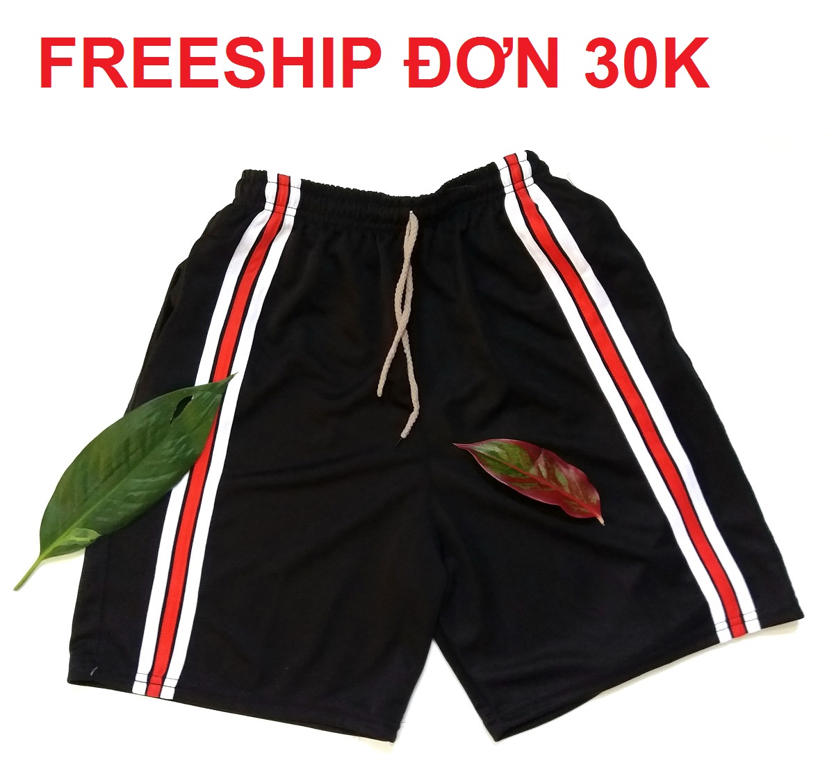 QUẦN ĐÙI NAM, QUẦN SHORT NAM, PHỐI SỌC THỂ THAO, VẢI THUN DÀY DẶN, MỀM  CO GIÃN NHẸ, THẤM HÚT MỒ HÔI THOÁNG MÁT CÓ DÂY RÚT VÀ 2 TÚI HÔNG (ẢNH THẬT)