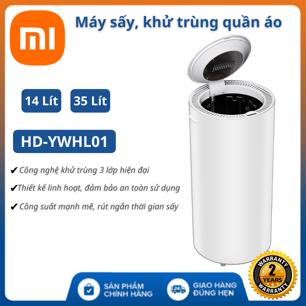 (Bảo hành 24 tháng) Máy Sấy Quần Áo Xiaomi HD-YWHL01 - Công suất mạnh mẽ , diệt khuẩn và mùi hôi tới 99% , Mấy Sấy Quần Áo Mini , Mấy Sấy Quần Áo Samsung , tủ sấy khô quần áo Xiaomi