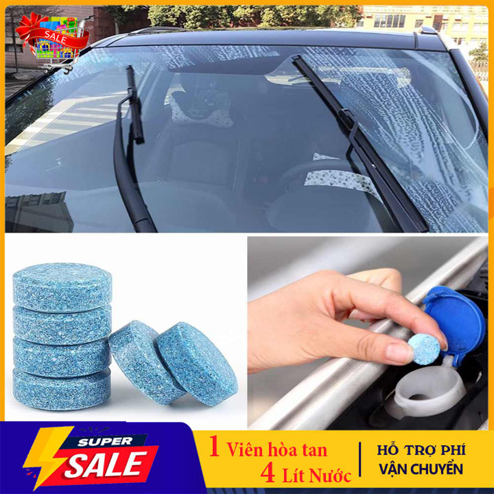 Combo 10 Viên Sủi Chuyên Dụng Rửa Kính, Viên Sủi Nước Rửa Kính Cho Xe Ô Tô-1 Viên Pha Được 4 Lít Nước Rửa Kính