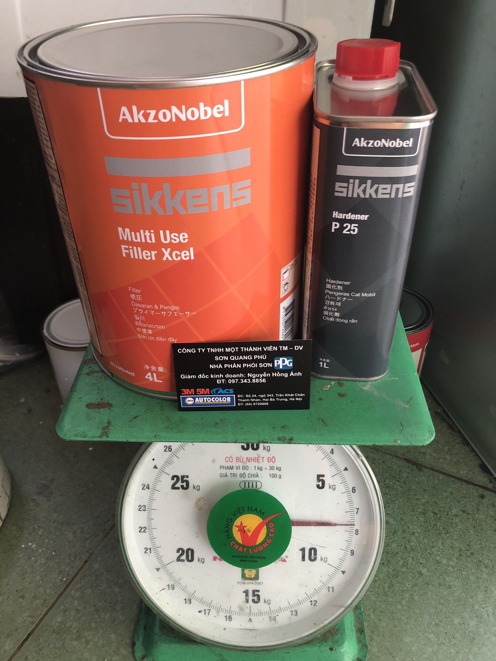 Sơn lót 2K Xcel Sikkens Multi Use Filler Xcel 5 Lít cả đóng rắn (7.6Kg) - sơn lót cho oto xe máy