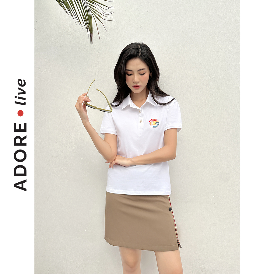 Polo shirts casual style trắng in aloha 321TS1018 ADOREDRESS