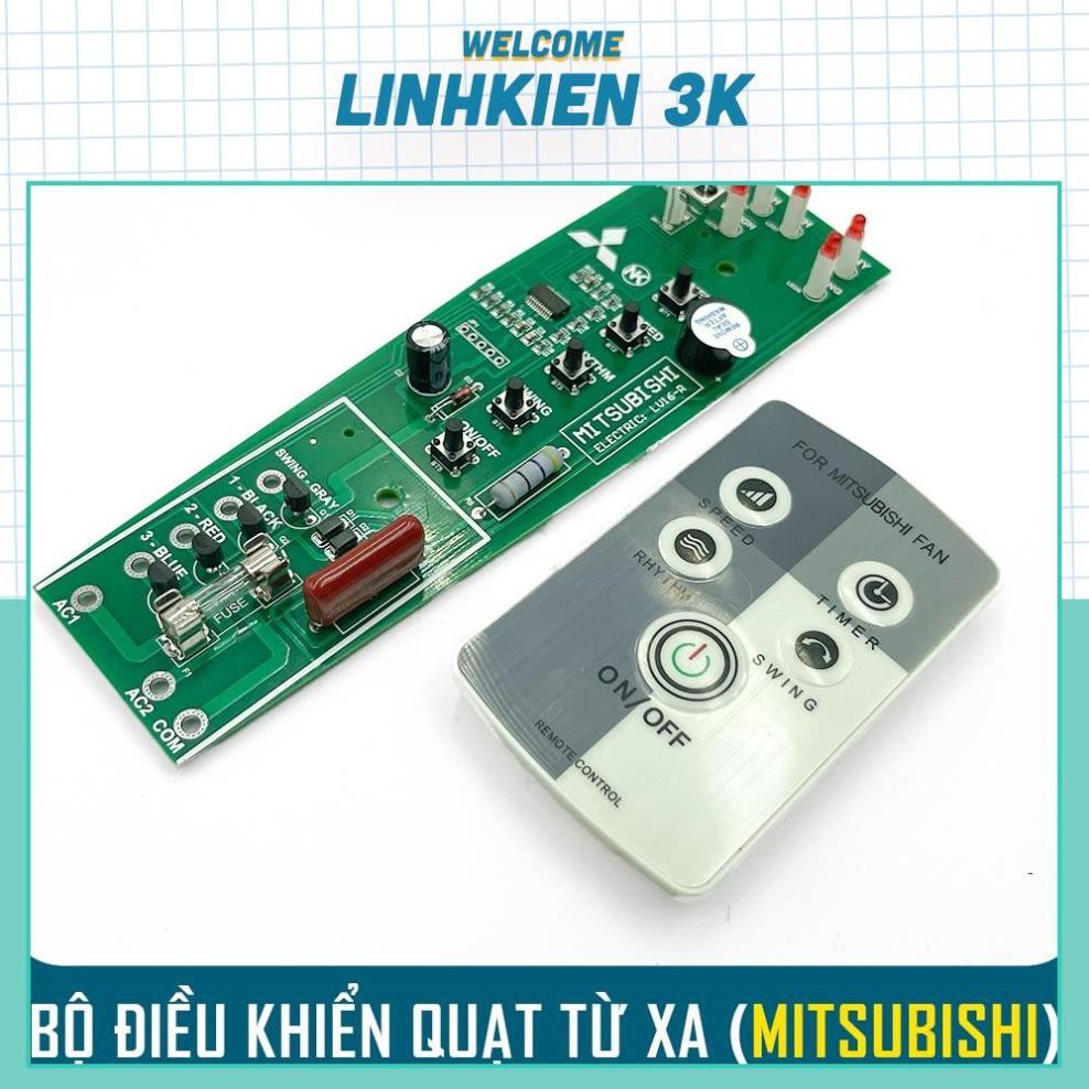 Bộ mạch điều khiển quạt từ xa MITSUBISHI cho quạt cây đứng và quạt treo tường LV16 W16 (Chính Hãng)