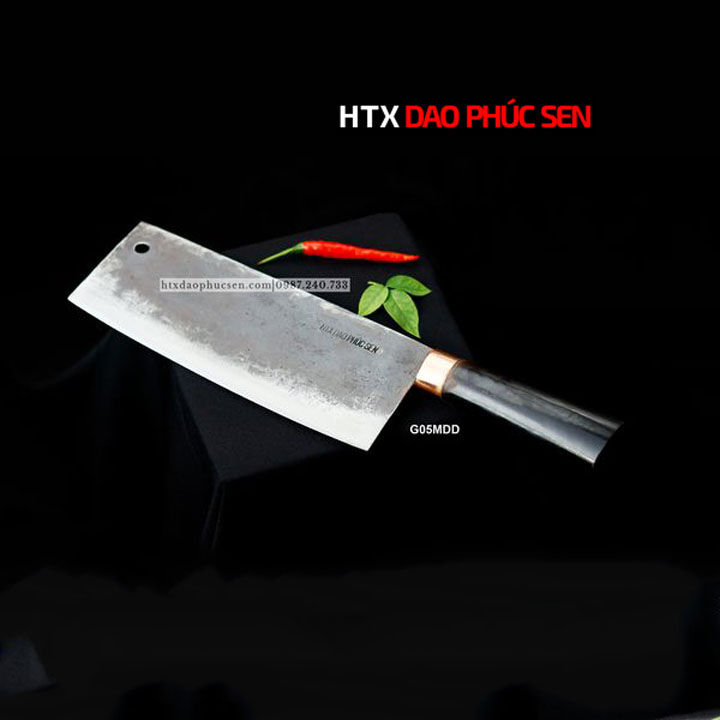 Dao chặt gà cán mun phúc sen G05MDD
