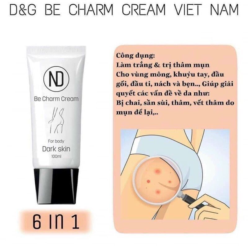 Kem bôi mờ thâm be charm cream 6in1 nd chính hãng
