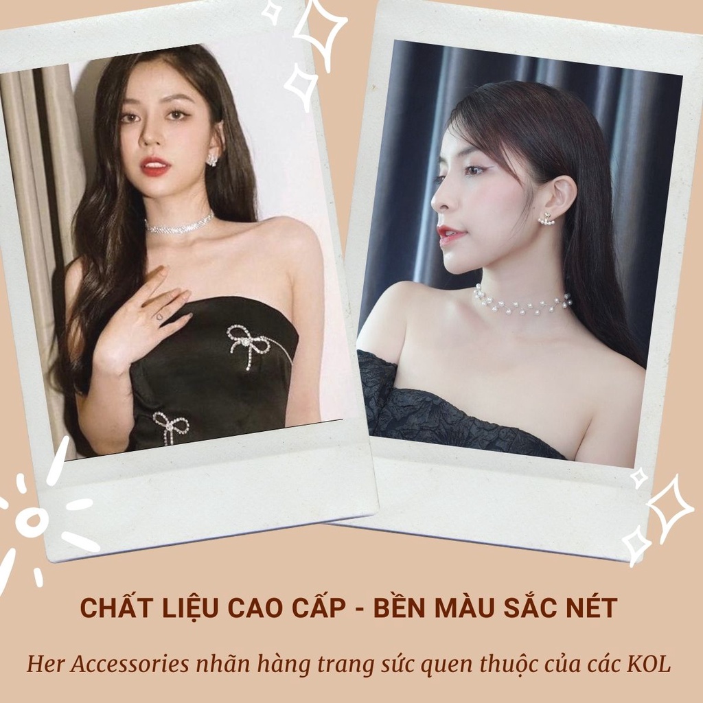Choker nữ đính đá, Dây chuyền nữ hình bướm, vòng cổ đính đá dự tiệc sang chảnh Her Accessories C54