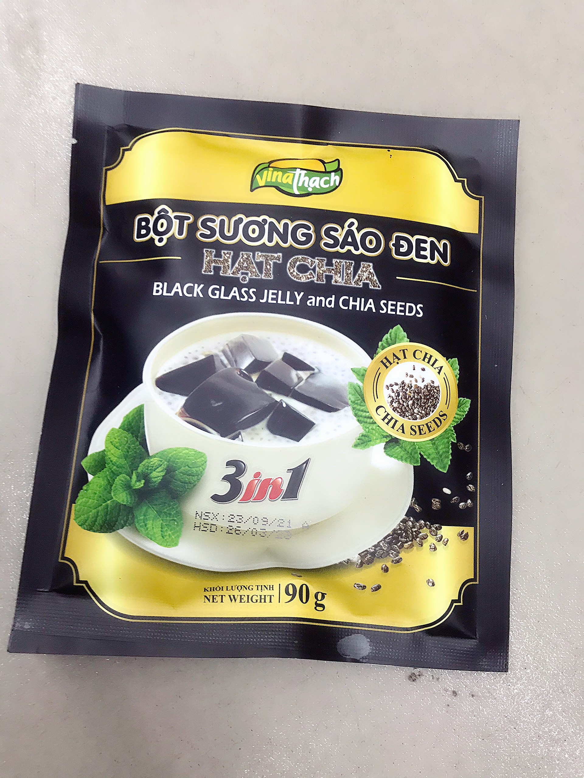 Bột chè sương sáo hạt chia 3in1 thương hiệu vinathach- gói 90gr