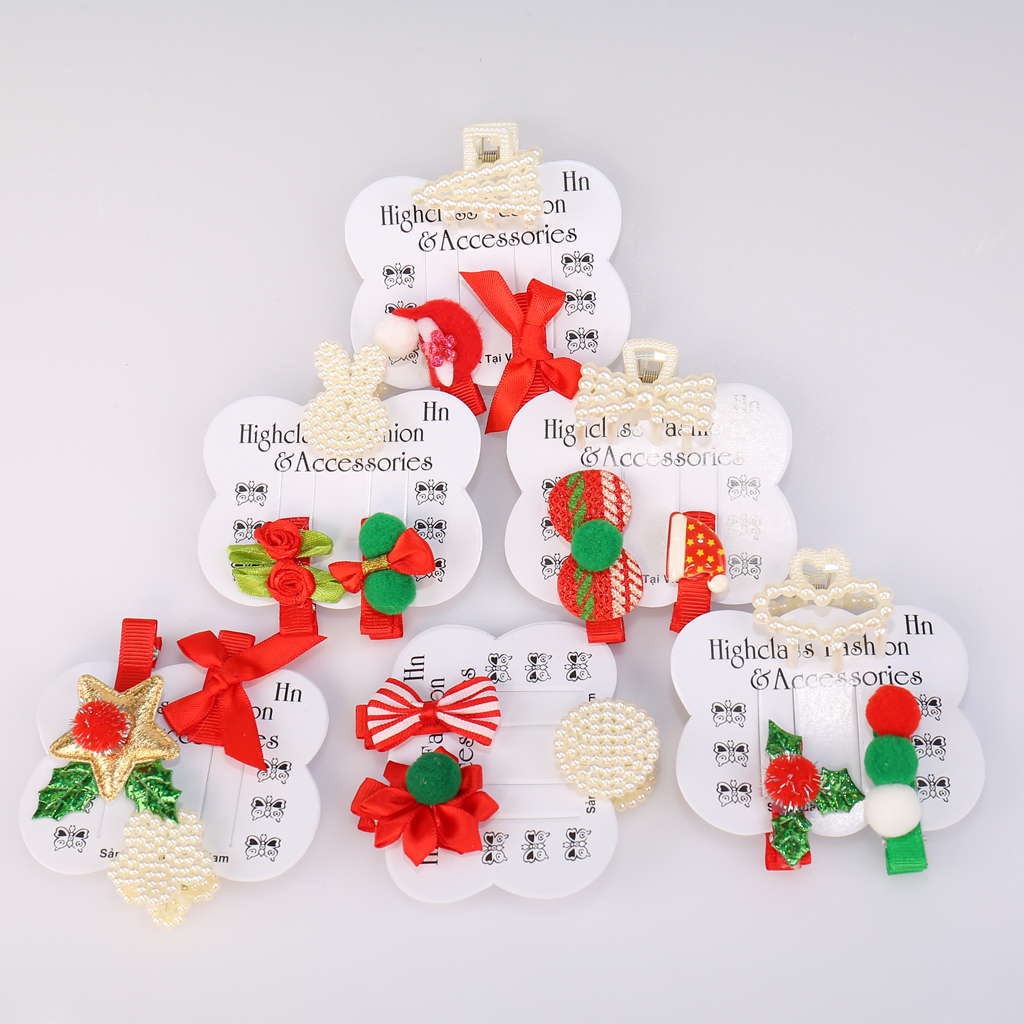 Set 3 kẹp càng cua kèm 2 kẹp mái noel