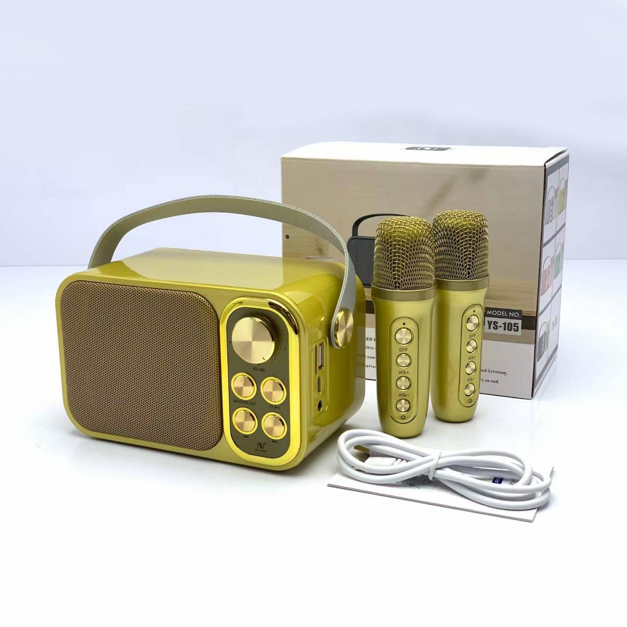 LOA KARAOKE YS-105 / YS-106 BLUETOOTH KÈM 2 MICRO KHÔNG DÂY