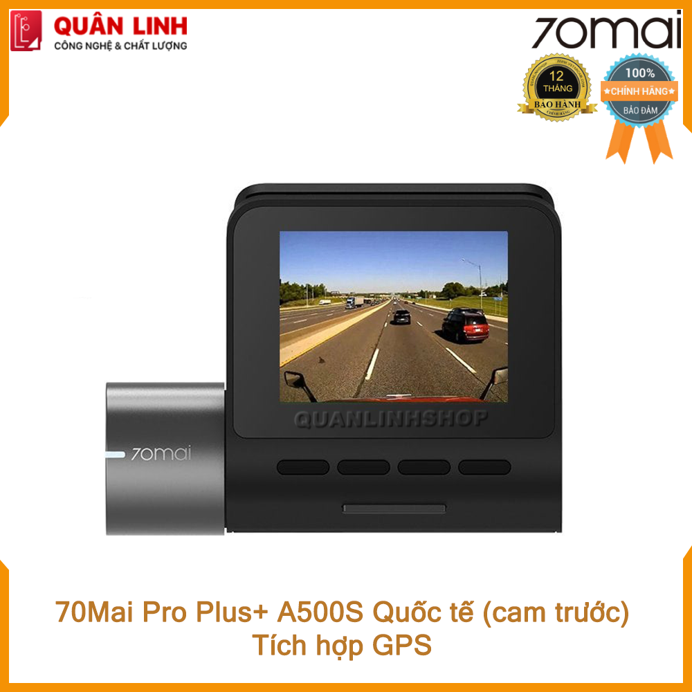 Camera hành trình 70mai Dash Cam Pro Plus+ A500S quốc tế, tích hợp sẵn GPS - Bảo hành 12 tháng