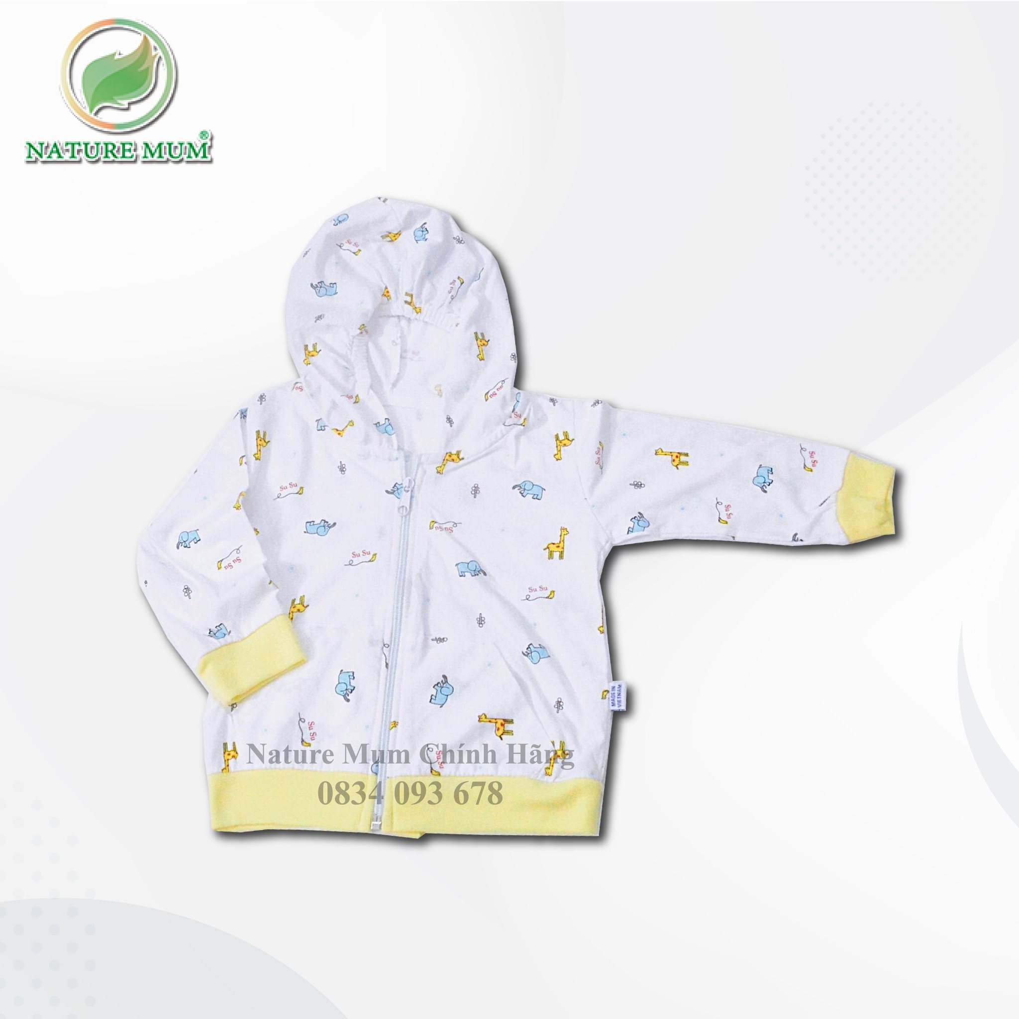 Áo khoác nền trắng sơ sinh 3-12kg