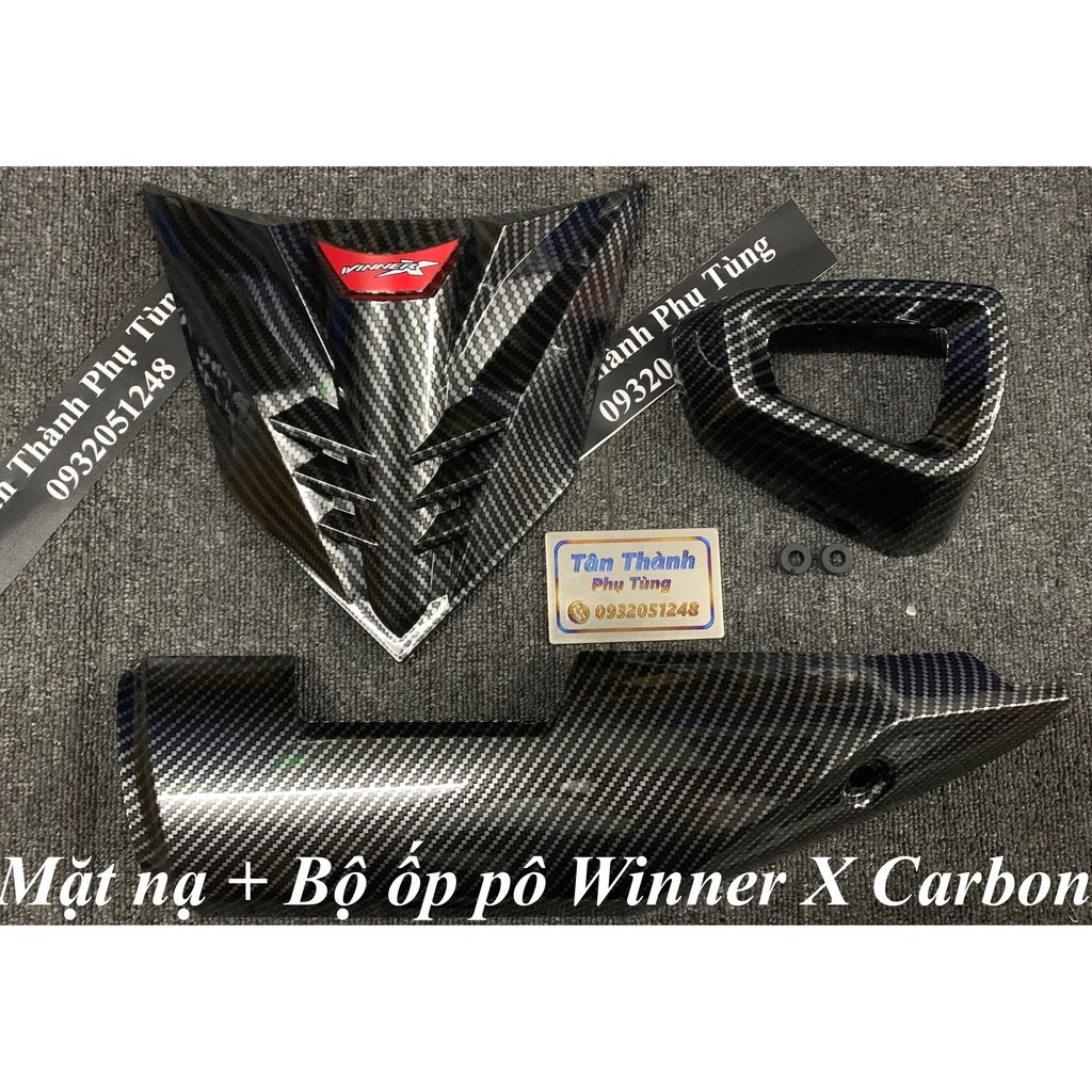 Combo Mặt nạ Bộ Ốp Pô Winner X Carbon - Phụ kiện xe máy