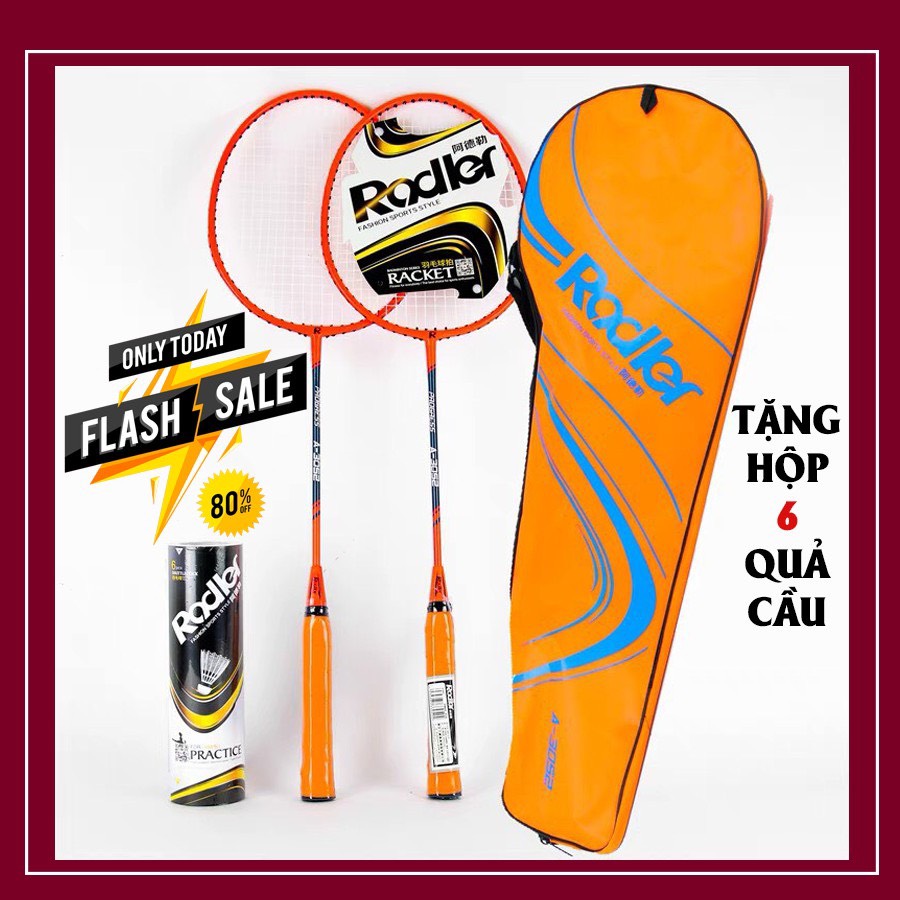 Vợt Cầu Lông Rodler Crom 2 chiếc Siêu Nhẹ - Siêu Bền tặng ngay hộp 6 quả cầu