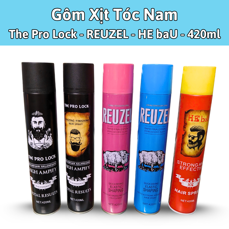 Gôm Xịt Tóc Nam 420ml ,giúp giữ nếp tóc lâu dài , hương thơm nam tính dễ chịu, Chính hãng.