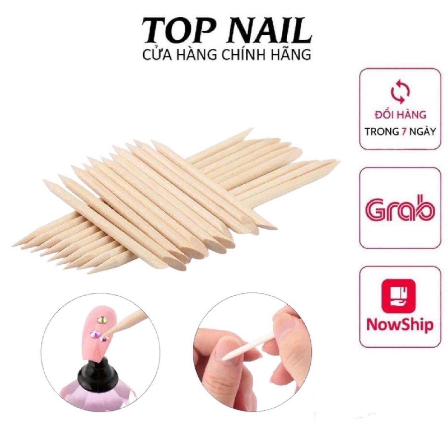 Que gỗ làm nail , túi 100 cây que gỗ đẩy da , tháo móng , dụng cụ nailbox