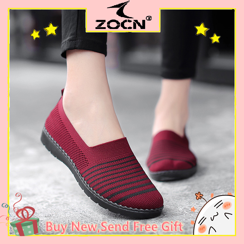 Giày Sneaker Nữ ZOCN Giày Đế Bằng Nữ Thời Trang Giày Đi Bộ