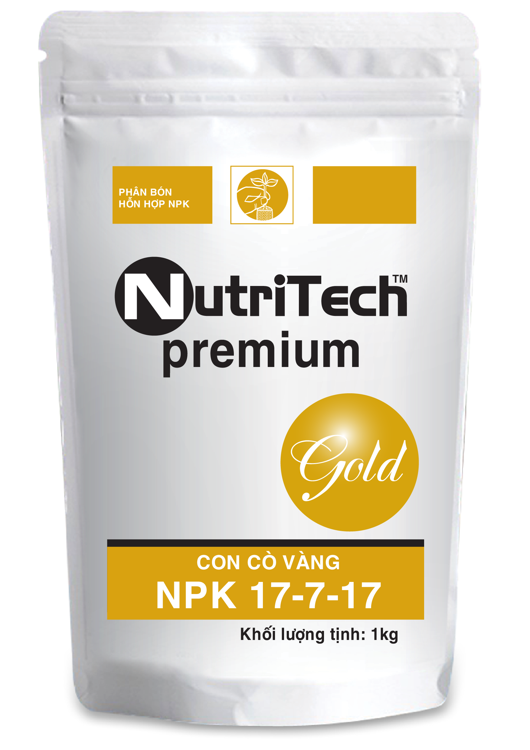 Phân bón cho nuôi cây ăn củ - Sử dụng cho giai đoạn nuôi củ : Khoai lang , khoia mì,gừng, nghệ  - NPK NutriTech  17-7-17 CCV